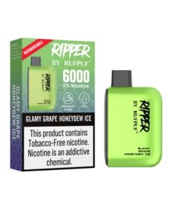 Ripper Glamy Grape Honeydew Ice Disposable Vape 50mg – 6000Puffs