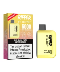 Ripper Mad Mango Peach Watermelon Ice Disposable Vape 50mg – 6000Puffs