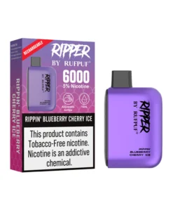 Ripper Rippin’ Blueberry Cherry Ice Disposable Vape 50mg – 6000Puffs