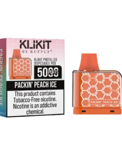 KLIKIT by RufPuf Packin’ Peach Ice Pre-filled Disposable Vape 5000Puffs –  50mg