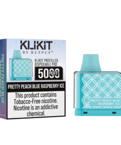 KLIKIT by RufPuf Pretty Peach Blue Raspberry Ice Pre-filled Disposable Vape 5000Puffs – 50mg