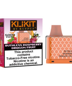 KLIKIT by RufPuf Ruthless Raspberry Dragon Fruit Pre-filled Disposable Vape 5000Puffs – 50mg
