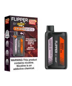 Flipper Strawberry Watermelon Bubble Gum Ice + Mango Peach Ice 12000 Puff 4%