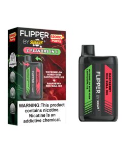 Flipper Watermelon Honeydew Cantaloupe Ice + Raspberry Red Bull Ice 12000 Puff 4%