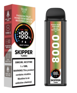 Skipper Passion fruit Honeydew Melon Watermelon Ice 50mg Turbo Disposable Vape (10000Puffs)